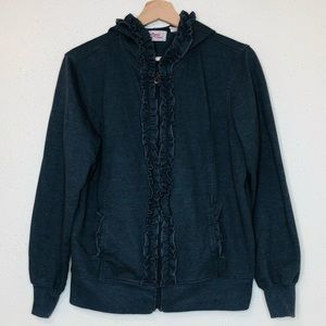 Vintage Cotton Gray Ruffled Jacket